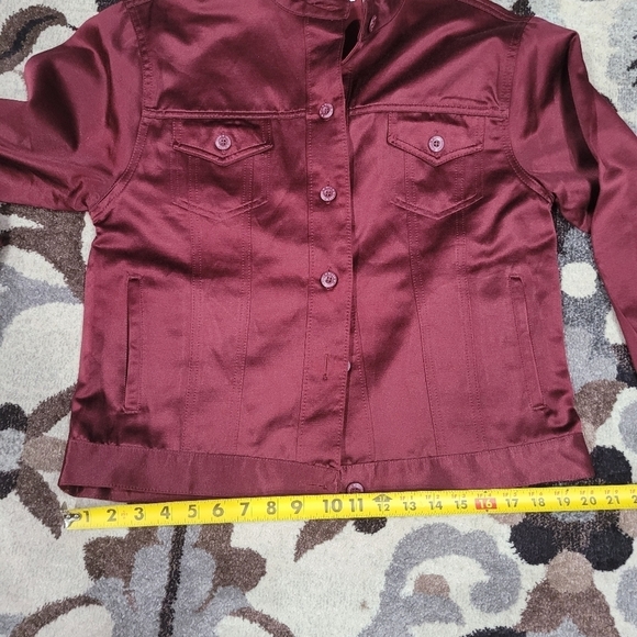 Bill Blass Maroon Sz M Jacket w/pockets - Picture 12 of 15